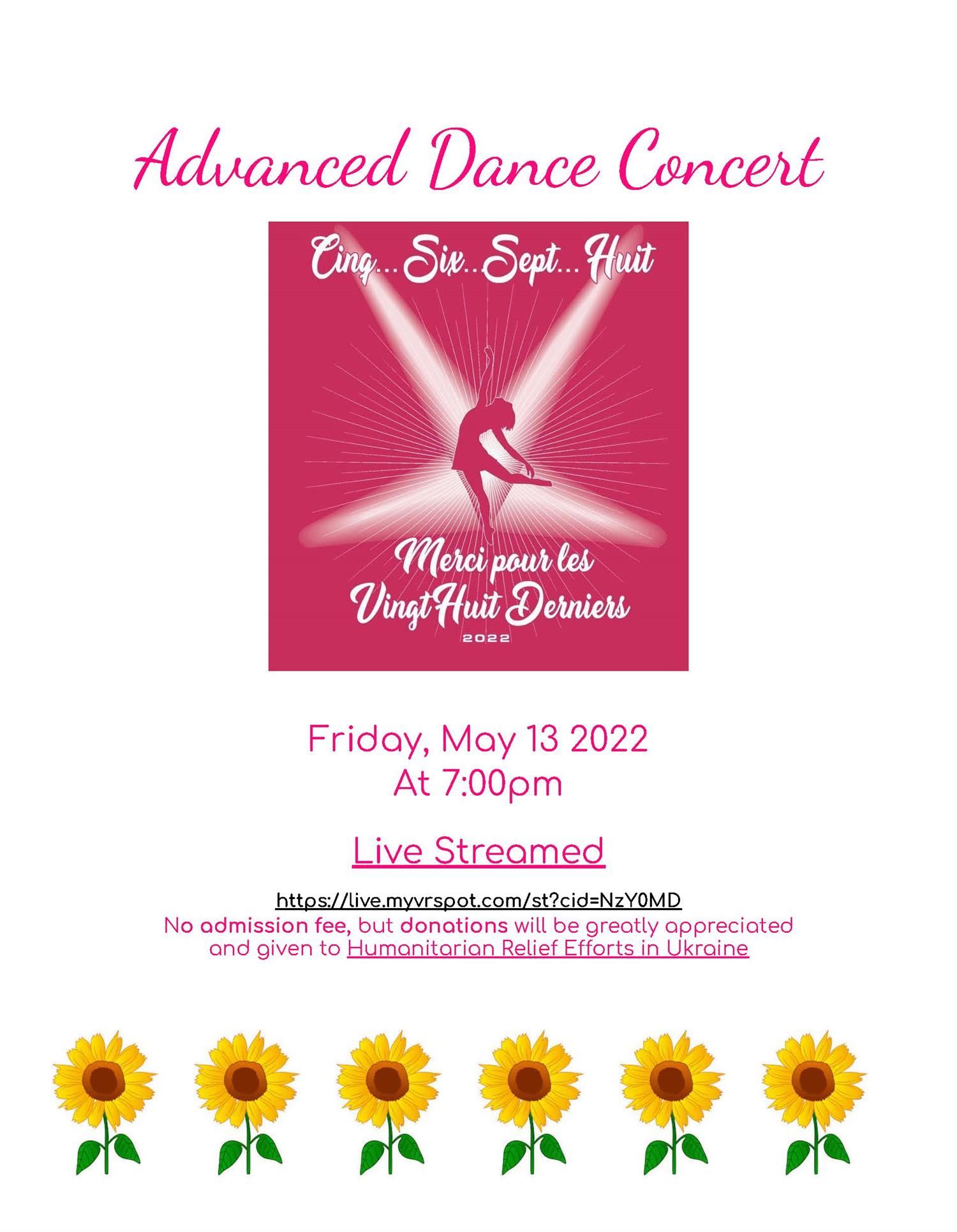  RHS Advanced Dance Spring Concert flyer